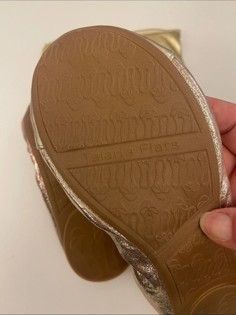 Talaria - Women’s Metallic Gold Foldable Ballet Flats Size 12